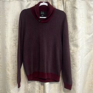 Jos A Bank Red Executive Collection Shawl Collar Men's Sweater Size Large Casual